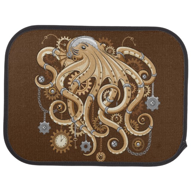 Octopus Steampunk Retro Mechanical Fantasy Car Floor Mat (Rear)