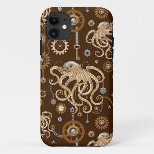 Octopus Steampunk Retro Mechanical Fantasy iPhone 11 Case