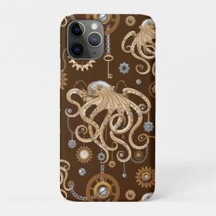 Octopus Steampunk Retro Mechanical Fantasy iPhone 11 Pro Case