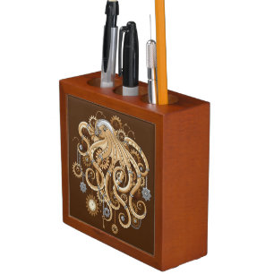 Octopus Steampunk Retro Mechanical Fantasy Desk Organizer
