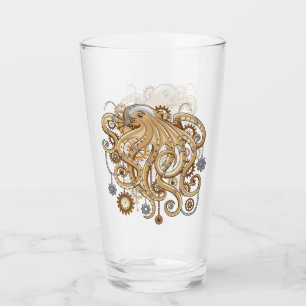 Octopus Steampunk Retro Mechanical Fantasy Glass