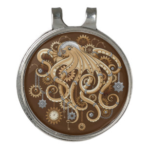 Octopus Steampunk Retro Mechanical Fantasy Golf Hat Clip