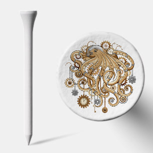 Octopus Steampunk Retro Mechanical Fantasy Golf Tees