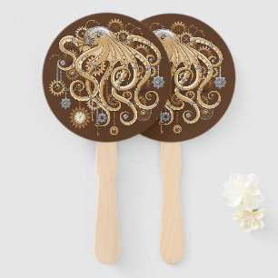 Octopus Steampunk Retro Mechanical Fantasy Hand Fan