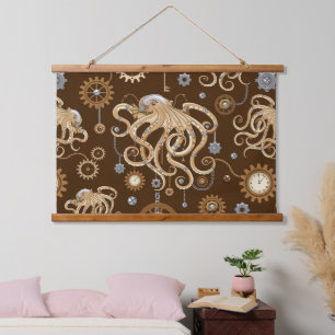 Octopus Steampunk Retro Mechanical Fantasy Hanging Tapestry
