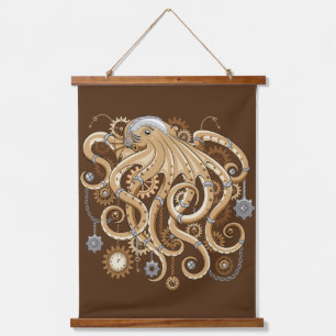 Octopus Steampunk Retro Mechanical Fantasy Hanging Tapestry