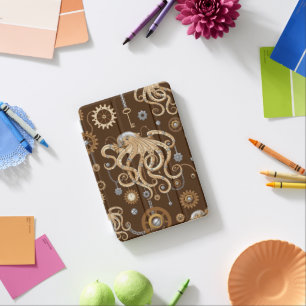 Octopus Steampunk Retro Mechanical Fantasy iPad Mini Cover