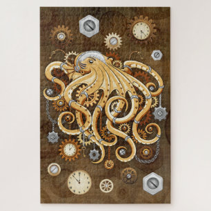 Octopus Steampunk Retro Mechanical Fantasy Jigsaw Puzzle