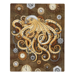 Octopus Steampunk Retro Mechanical Fantasy Jigsaw Puzzle