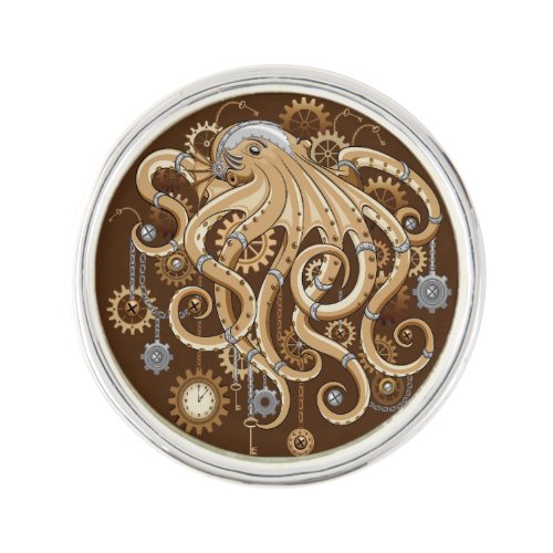 Octopus Steampunk Retro Mechanical Fantasy Lapel Pin
