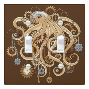 Octopus Steampunk Retro Mechanical Fantasy Light Switch Cover