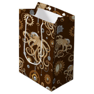 Octopus Steampunk Retro Mechanical Fantasy Medium Gift Bag