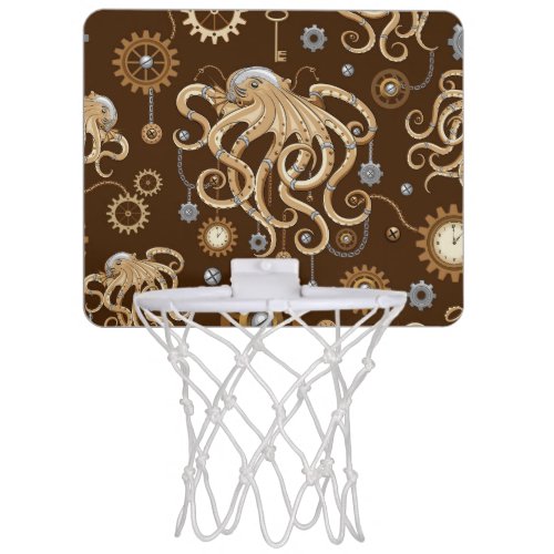 Octopus Steampunk Retro Mechanical Fantasy Mini Basketball Hoop