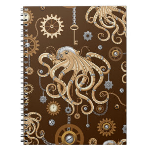 Octopus Steampunk Retro Mechanical Fantasy Notebook