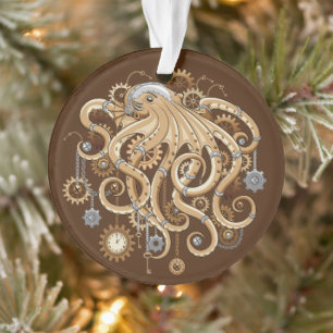 Octopus Steampunk Retro Mechanical Fantasy Ornament