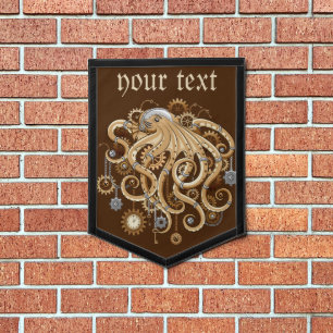 Octopus Steampunk Retro Mechanical Fantasy Pennant