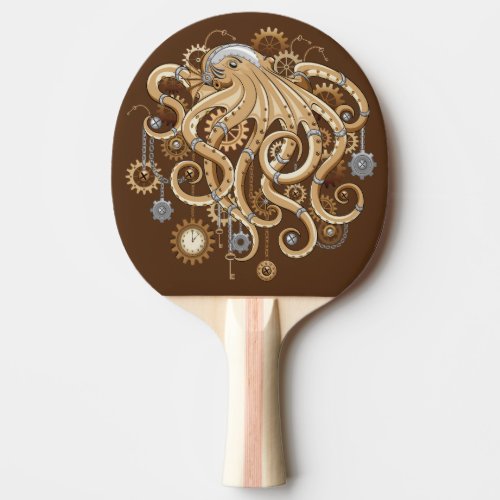 Octopus Steampunk Retro Mechanical Fantasy Ping Pong Paddle