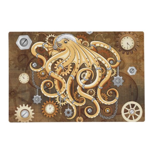 Octopus Steampunk Retro Mechanical Fantasy Placemat