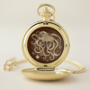 Octopus Steampunk Retro Mechanical Fantasy Pocket Watch