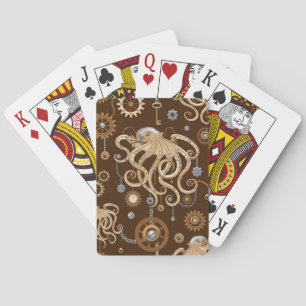 Octopus Steampunk Retro Mechanical Fantasy Poker Cards
