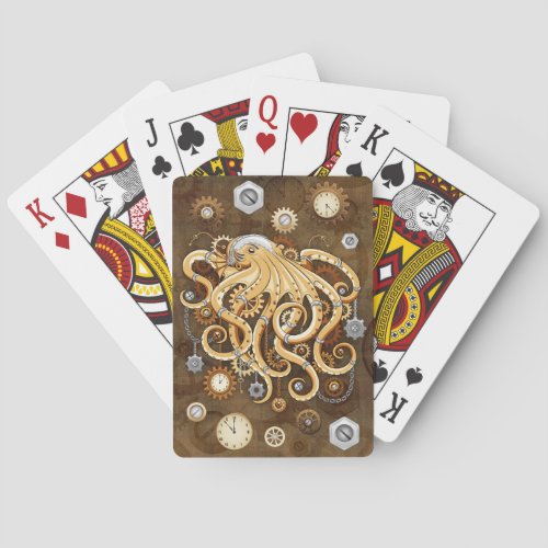 Octopus Steampunk Retro Mechanical Fantasy Poker Cards