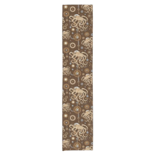 Octopus Steampunk Retro Mechanical Fantasy Short Table Runner