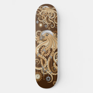 Octopus Steampunk Retro Mechanical Fantasy Skateboard