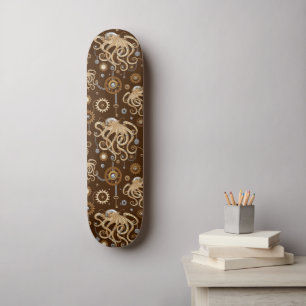 Octopus Steampunk Retro Mechanical Fantasy Skateboard