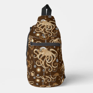 Octopus Steampunk Retro Mechanical Fantasy Sling Bag