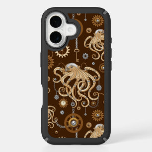 Octopus Steampunk Retro Mechanical Fantasy iPhone 16 Case