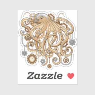 Octopus Steampunk Retro Mechanical Fantasy Sticker