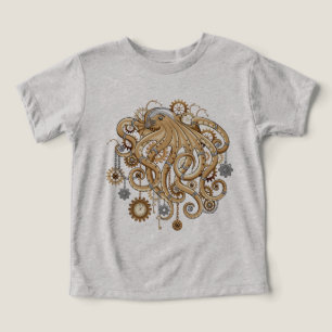 Octopus Steampunk Retro Mechanical Fantasy Toddler T-shirt