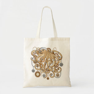 Octopus Steampunk Retro Mechanical Fantasy Tote Bag