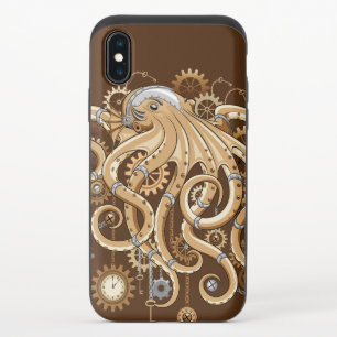 Octopus Steampunk Retro Mechanical Fantasy iPhone X Slider Case