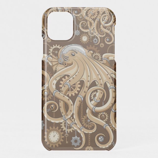 Octopus Steampunk Surreal Retro Style Machine   Uncommon iPhone Case (Back)