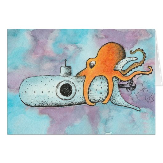 Octopus & Submarine Cards (Front Horizontal)