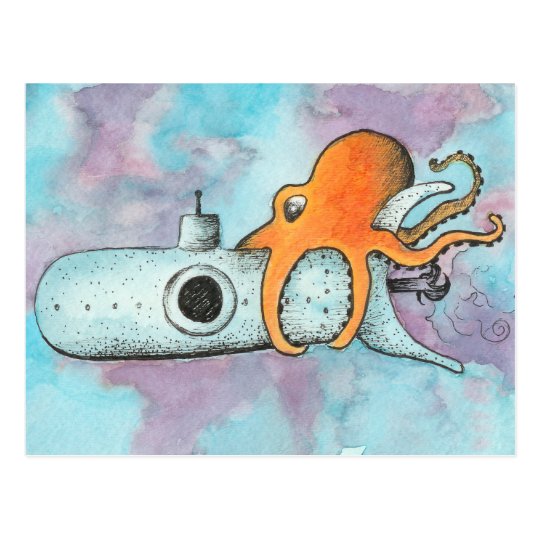 giant octopus submarine drawing