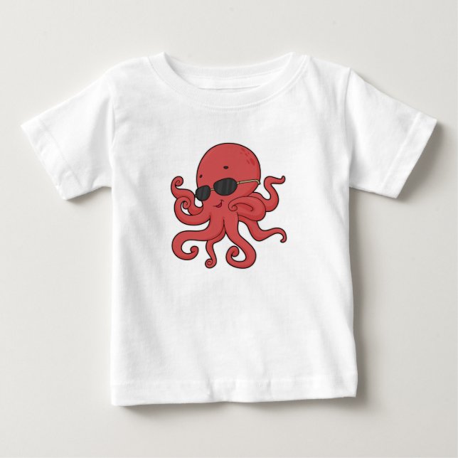 Octopus Sunglasses Baby T-Shirt (Front)