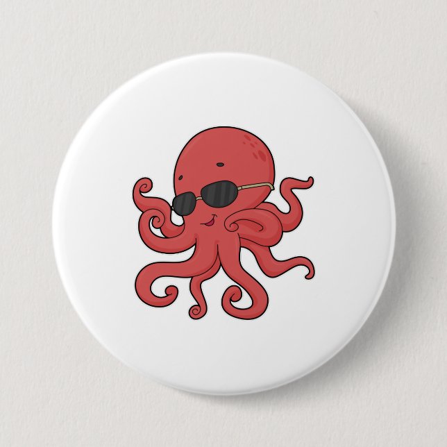 Octopus Sunglasses Button (Front)
