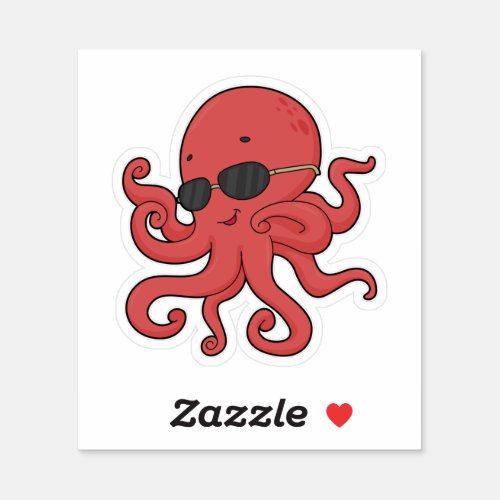 Octopus Sunglasses Sticker
