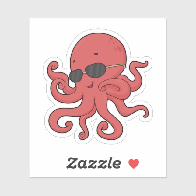 Octopus Sunglasses Sticker (Sheet)