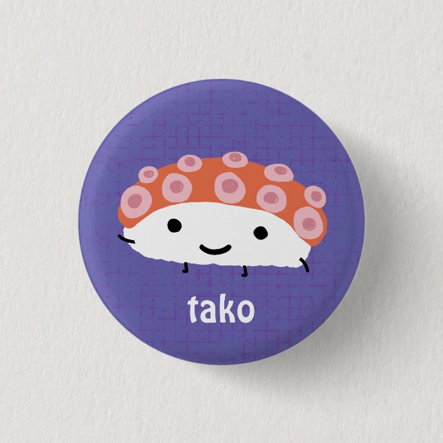 Octopus Sushi (tako) Button (Front)