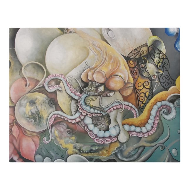 "Octopus Takeover" Faux Canvas Print (Front)