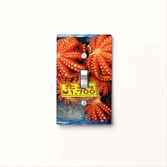 Octopus Tako たこ Tsukiji Fish Market, Tokyo, Japan Light Switch Cover (In Situ)