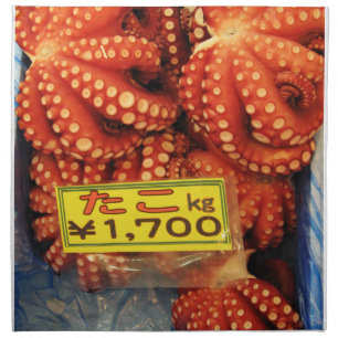 Octopus Tako たこ Tsukiji Fish Market, Tokyo, Japan Napkin