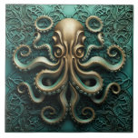 Octopus Teal and Copper Marine Life Aquatic Ceramic Tile<br><div class="desc">Dive into the depths of marine life with this eye-catching aquatic masterpiece. The teal and copper hues bring the octopus to life, while the 3D effect adds depth and realism to the design. It's a perfect way to showcase your love for the ocean and its intriguing creatures. Add a touch...</div>