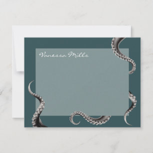 Octopus Teal Note Card
