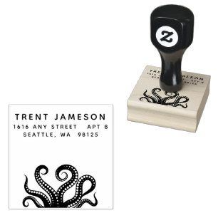 Octopus Tentacles Address Rubber Stamp