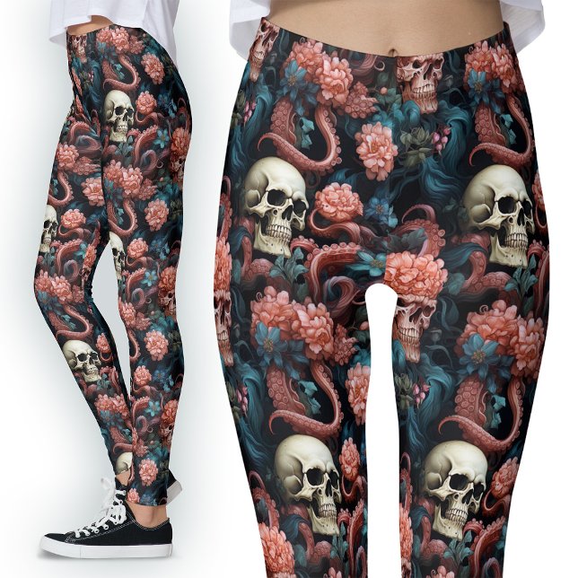 Octopus Tentacles and Skulls Alternative Gothic Leggings (Creator Uploaded)