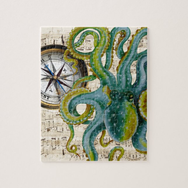 Octopus Tentacles Compass Music Jigsaw Puzzle (Vertical)